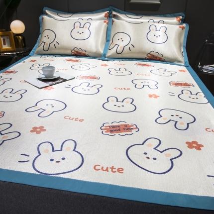 91家纺网 家纺一手货源 找家纺 （总）印季 2025新款宽包边数码印花卡通冰丝席