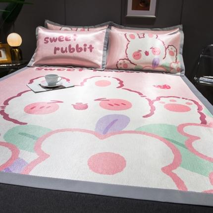 91家纺网 家纺一手货源 找家纺 （总）印季 2025新款宽包边数码印花卡通冰丝席