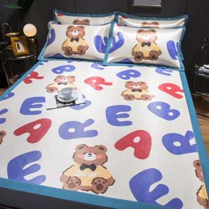 91家纺网 家纺一手货源 找家纺 （总）印季 2025新款宽包边数码印花卡通冰丝席