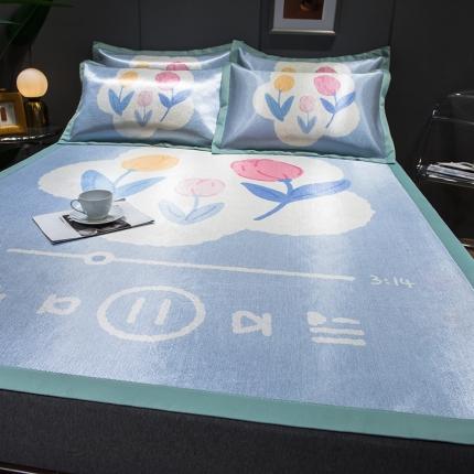 91家纺网 家纺一手货源 找家纺 （总）印季 2025新款宽包边数码印花卡通冰丝席