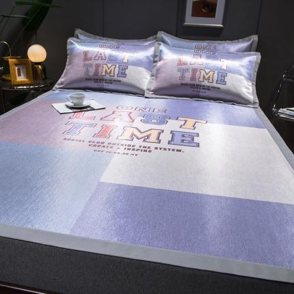 91家纺网 家纺一手货源 找家纺 印季 2023新款宽包边数码印花卡通冰丝席 英伦时尚