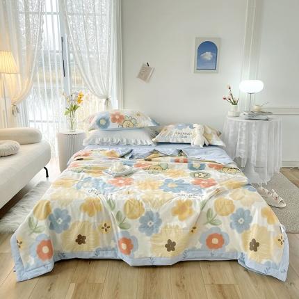 91家纺网 家纺一手货源 找家纺 仟网汇  2023新款全棉新疆棉花夏凉被 悠然花香