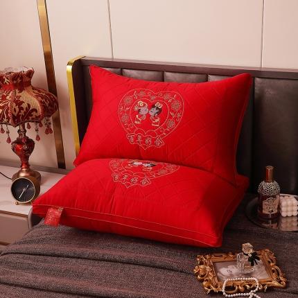 91家纺网 家纺一手货源 找家纺 糖果枕芯 2023新品全棉婚庆百年好合枕头枕芯