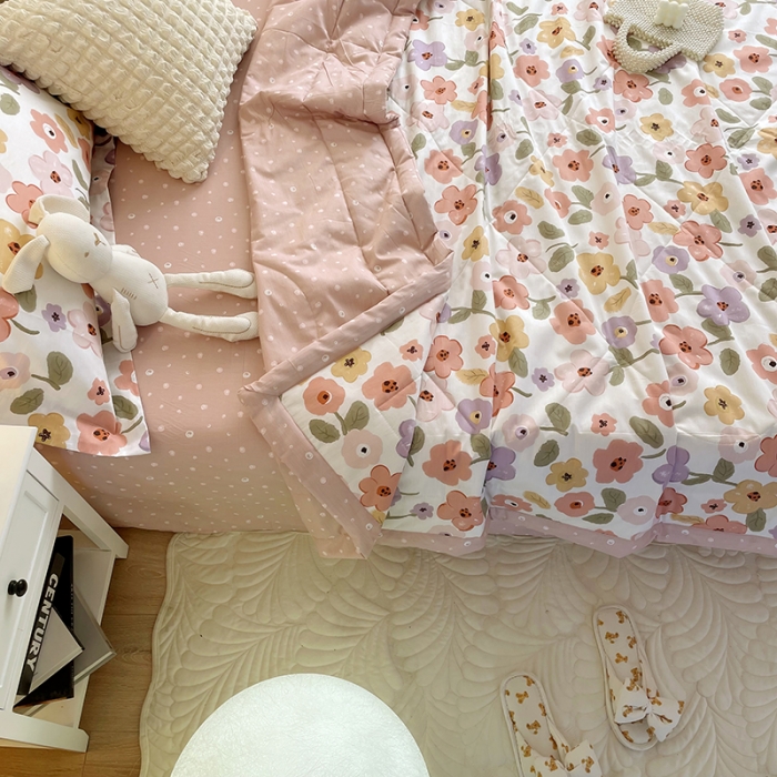 91家纺网 家纺一手货源 找家纺 仟网汇  2023新款全棉新疆棉花夏凉被 海洋花-红