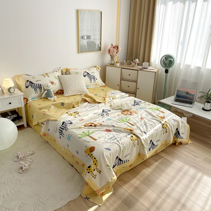 91家纺网 家纺一手货源 找家纺 仟网汇  2023新款全棉新疆棉花夏凉被 欢乐谷