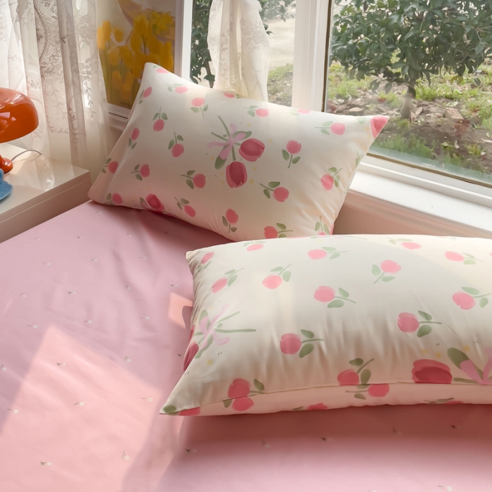 91家纺网 家纺一手货源 找家纺 田野2023新款133372全棉小清新四件套 邂逅