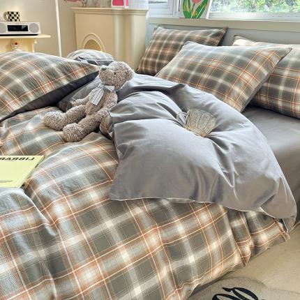 91家纺网 家纺一手货源 找家纺 （总）琪格格 2023新款全棉色织水洗棉四件套