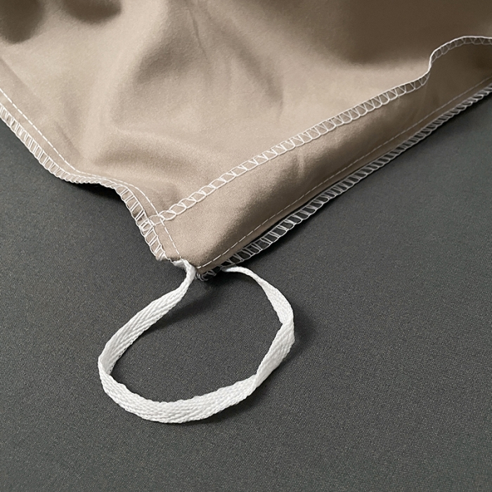 91家纺网 家纺一手货源 找家纺 蓝淋家纺 2023新款双拼水洗棉高级感亲肤四件套/三件套 奶茶深灰