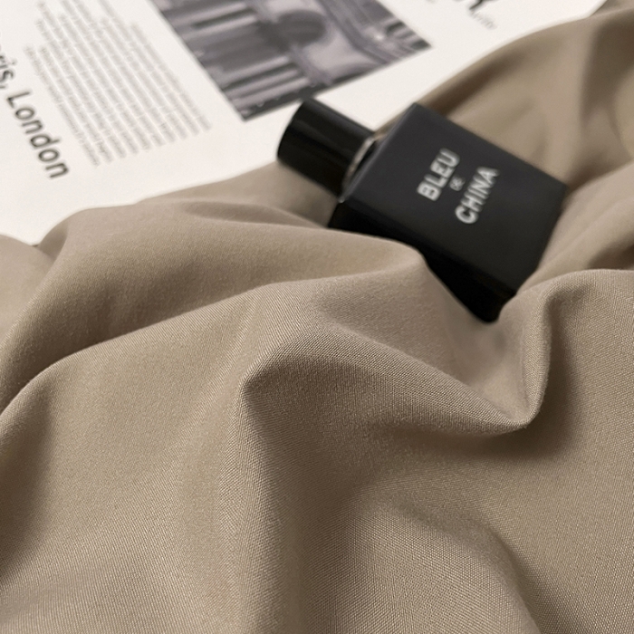 91家纺网 家纺一手货源 找家纺 蓝淋家纺 2023新款双拼水洗棉高级感亲肤四件套/三件套 奶茶深灰