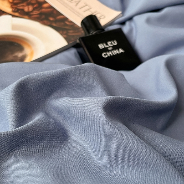 91家纺网 家纺一手货源 找家纺 蓝淋家纺 2023新款双拼水洗棉高级感亲肤四件套/三件套 浅蓝灰浅灰