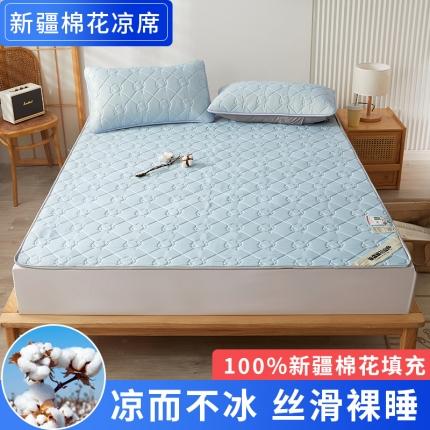 91家纺网 家纺一手货源 找家纺 总 西域种棉人 新疆棉花凉席冰丝凉感丝平铺款加厚床单款三件套水洗可折叠