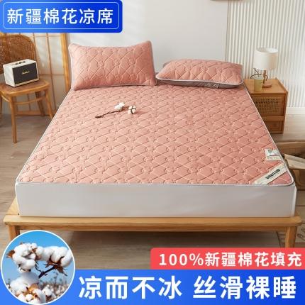 总 西域种棉人 新疆棉花凉席冰丝凉感丝平铺款加厚床单款三件套水洗可折叠