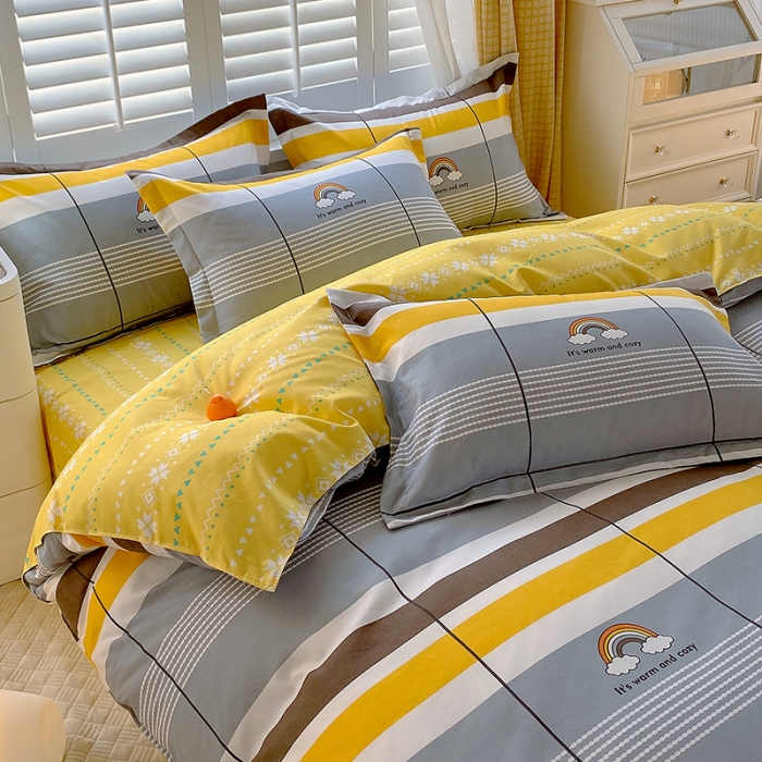 91家纺网 家纺一手货源 找家纺 好亿来  2025新款植物羊绒加厚斜纹磨毛单被套 彩色心情