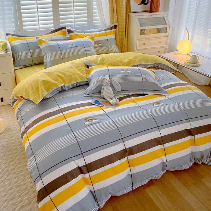 91家纺网 家纺一手货源 找家纺 好亿来  2025新款植物羊绒加厚斜纹磨毛单被套 彩色心情