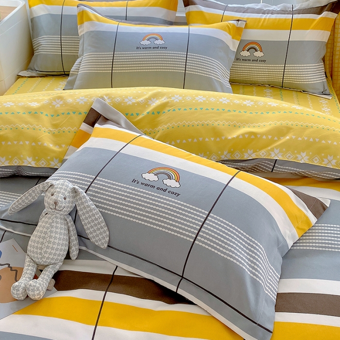 91家纺网 家纺一手货源 找家纺 好亿来  2025新款植物羊绒加厚斜纹磨毛单被套 彩色心情