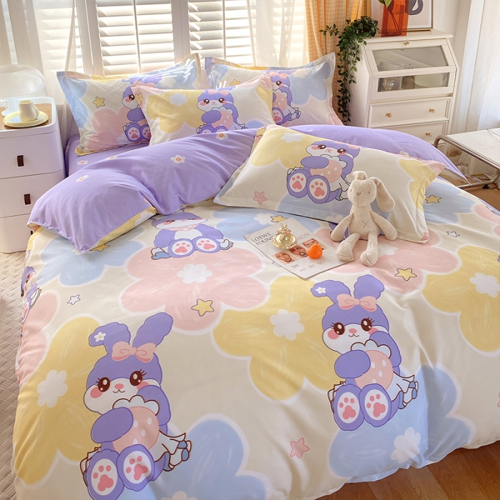 91家纺网 家纺一手货源 找家纺 好亿来  2025新款植物羊绒加厚斜纹磨毛单被套 黛菲兔