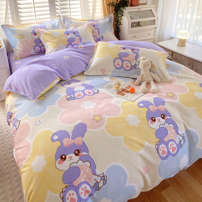 91家纺网 家纺一手货源 找家纺 好亿来  2025新款植物羊绒加厚斜纹磨毛单被套 黛菲兔