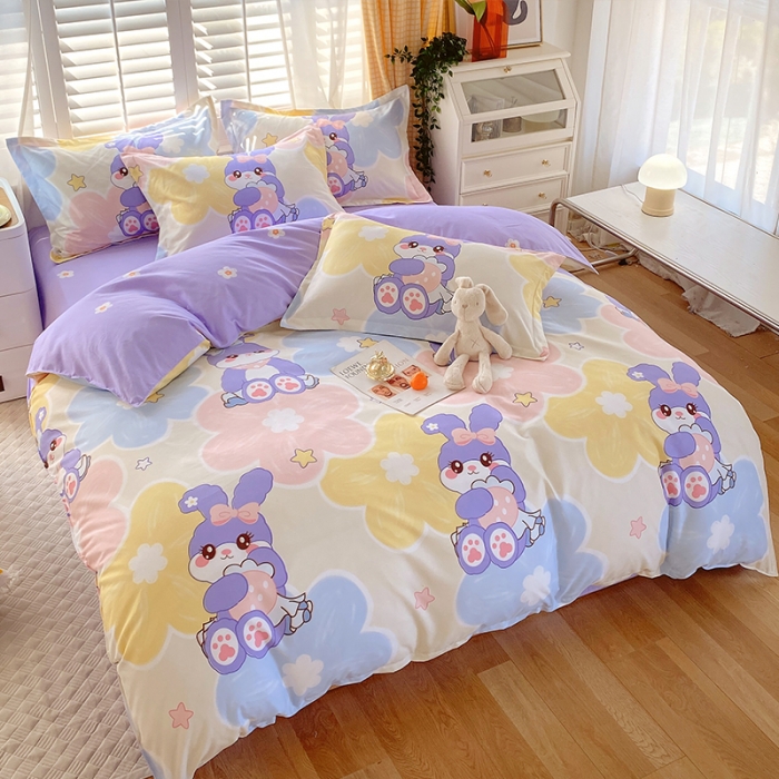 91家纺网 家纺一手货源 找家纺 好亿来  2025新款植物羊绒加厚斜纹磨毛单被套 黛菲兔