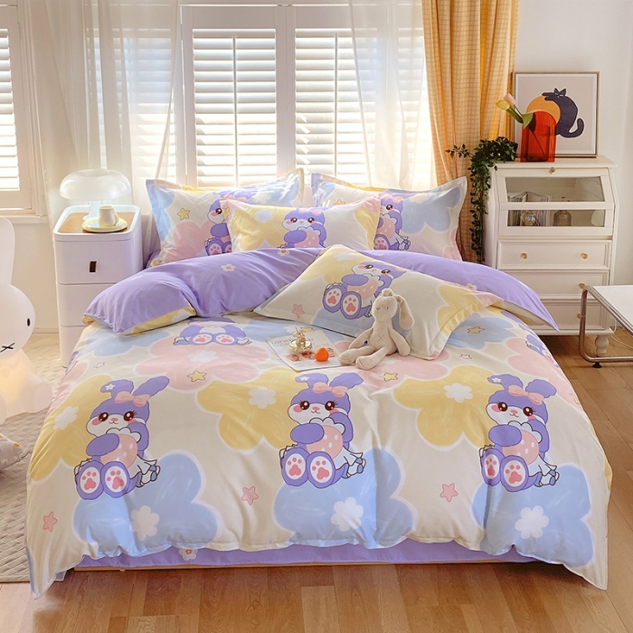 91家纺网 家纺一手货源 找家纺 好亿来  2025新款植物羊绒加厚斜纹磨毛单被套 黛菲兔