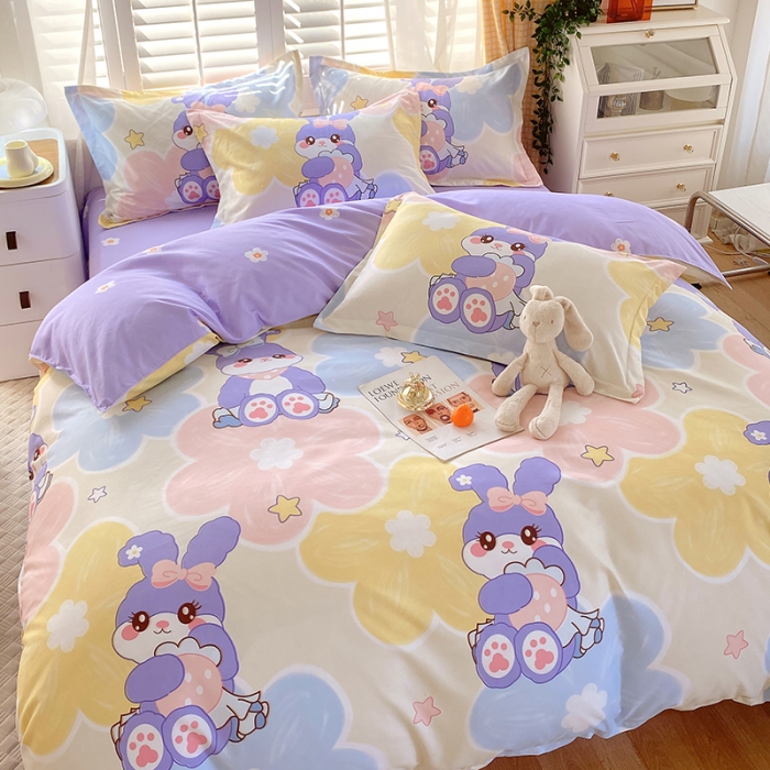 91家纺网 家纺一手货源 找家纺 好亿来  2025新款植物羊绒加厚斜纹磨毛单被套 黛菲兔