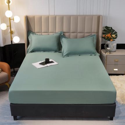 新款60支13376纯棉纯色四件套系列-单床笠 豆绿