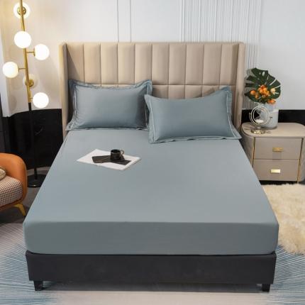 新款60支13376纯棉纯色四件套系列-单床笠 兰灰