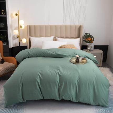 91家纺网 家纺一手货源 找家纺 2024新款60支13376纯棉纯色四件套系列-单被套 豆绿