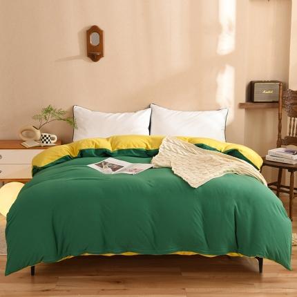 91家纺网 家纺一手货源 找家纺 （总）甜之梦 2025新款针织棉拼色单被套(任何尺寸都可以定制)