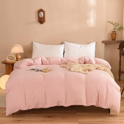 91家纺网 家纺一手货源 找家纺 （总）甜之梦 2025新款针织棉拼色单被套(任何尺寸都可以定制)