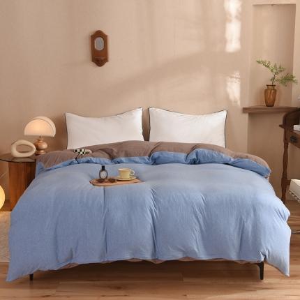 91家纺网 家纺一手货源 找家纺 （总）甜之梦 2025新款针织棉拼色单被套(任何尺寸都可以定制)