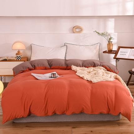 91家纺网 家纺一手货源 找家纺 （总）甜之梦 2025新款针织棉拼色单被套(任何尺寸都可以定制)