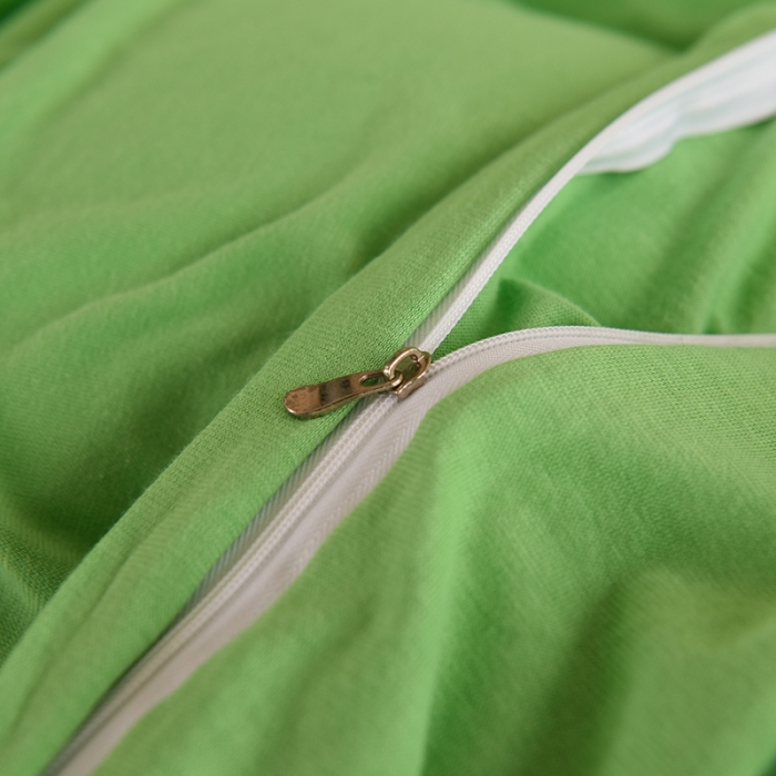 91家纺网 家纺一手货源 找家纺 甜之梦 2025新款针织棉拼色单被套(任何尺寸都可以定制) 果绿