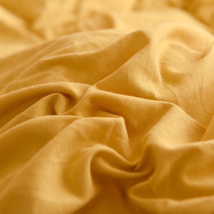 91家纺网 家纺一手货源 找家纺 甜之梦 2025新款针织棉拼色单被套(任何尺寸都可以定制) 姜黄