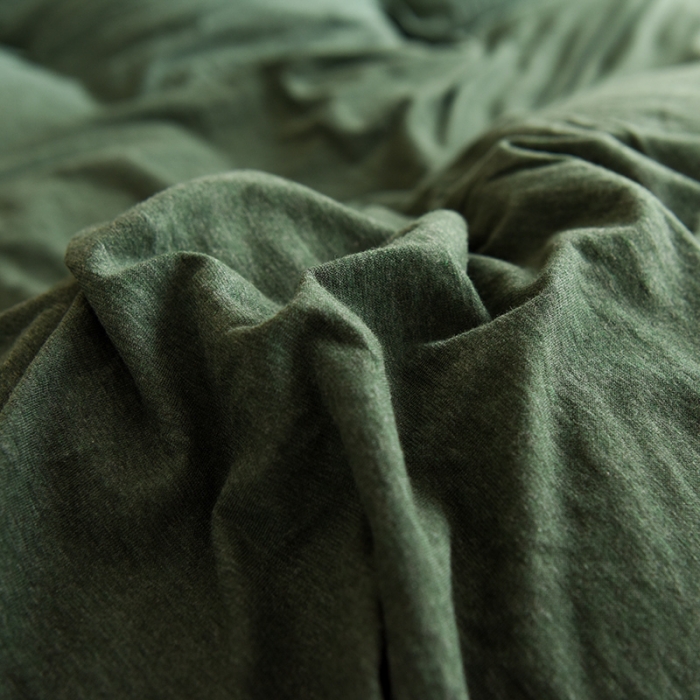 91家纺网 家纺一手货源 找家纺 甜之梦 2025新款针织棉拼色单被套(任何尺寸都可以定制) 墨绿
