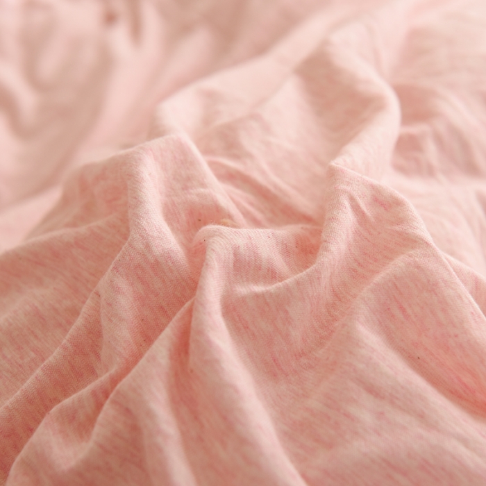 91家纺网 家纺一手货源 找家纺 甜之梦 2025新款针织棉拼色单被套(任何尺寸都可以定制) 浅粉+碳黑