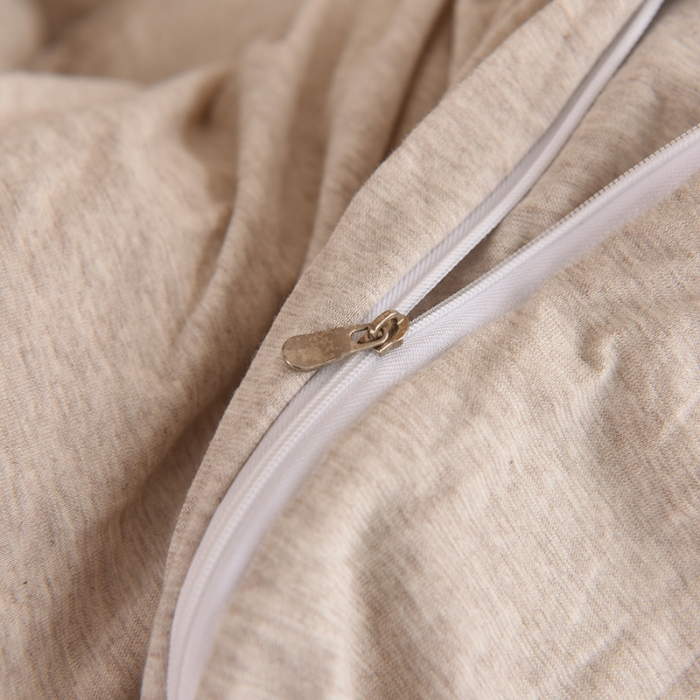 91家纺网 家纺一手货源 找家纺 甜之梦 2025新款针织棉拼色单被套(任何尺寸都可以定制) 浅咖