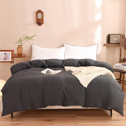 甜之梦 2025新款针织棉拼色单被套(任何尺寸都可以定制) 碳黑