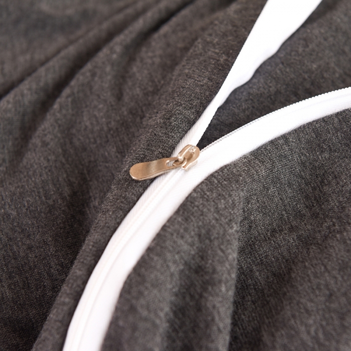 91家纺网 家纺一手货源 找家纺 甜之梦 2025新款针织棉拼色单被套(任何尺寸都可以定制) 碳黑