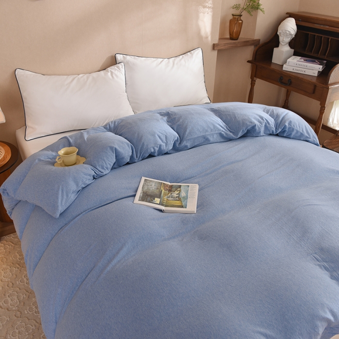 91家纺网 家纺一手货源 找家纺 甜之梦 2025新款针织棉拼色单被套(任何尺寸都可以定制) 天兰