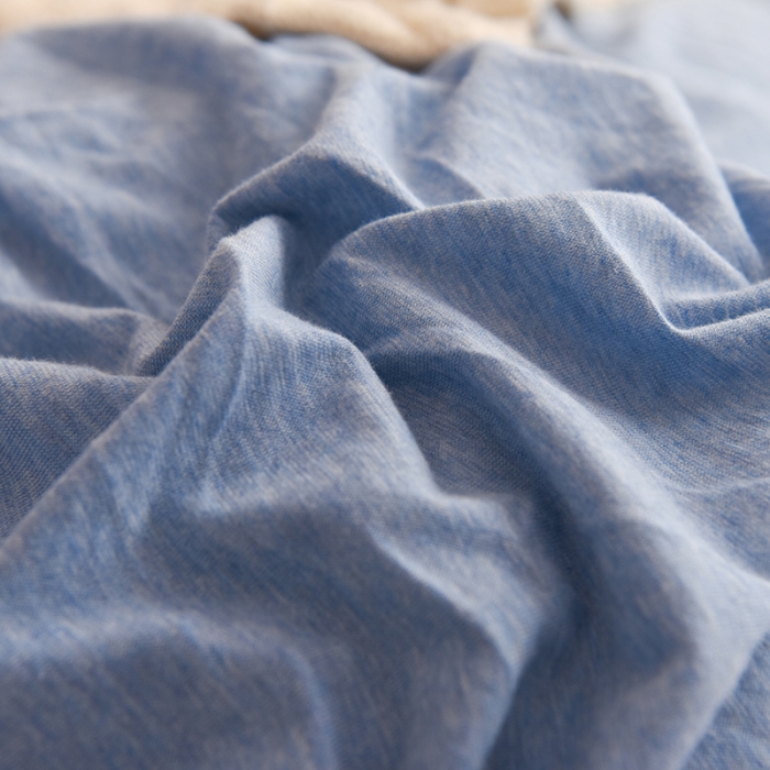 91家纺网 家纺一手货源 找家纺 甜之梦 2025新款针织棉拼色单被套(任何尺寸都可以定制) 天兰+深咖