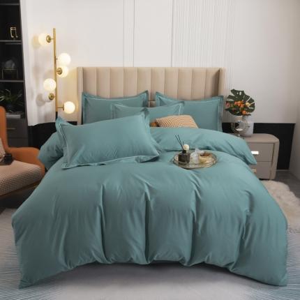 新款60支13376纯棉纯色四件套系列-四件套 墨绿