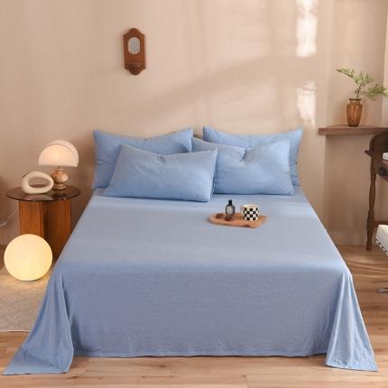 91家纺网 家纺一手货源 找家纺 （总）甜之梦 2025新款针织棉拼色单床单(任何尺寸都可以定制)