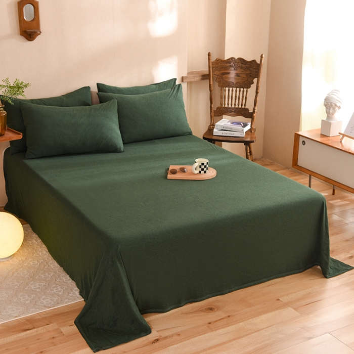 91家纺网 家纺一手货源 找家纺 （总）甜之梦 2025新款针织棉拼色单床单(任何尺寸都可以定制)