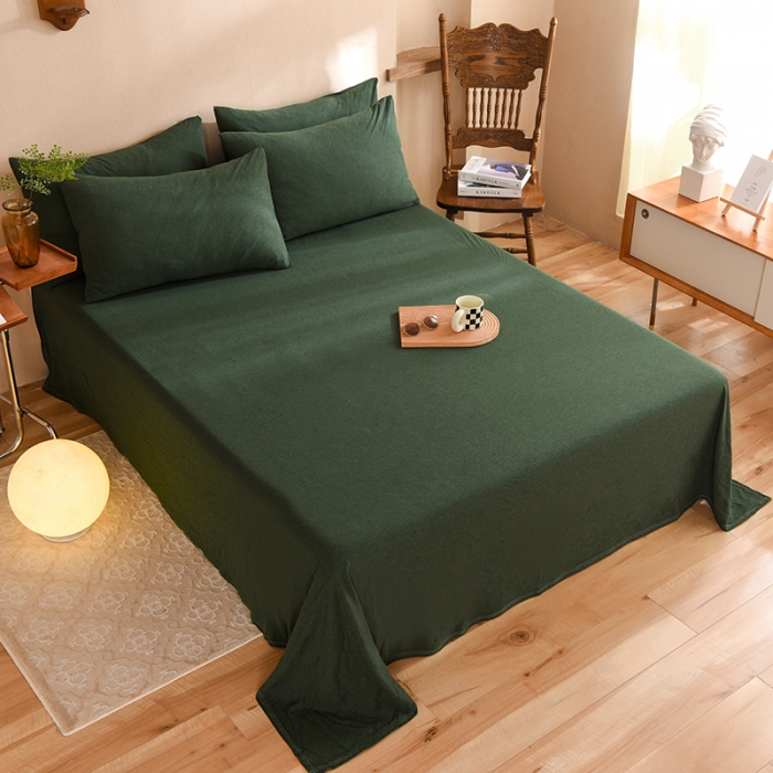 91家纺网 家纺一手货源 找家纺 （总）甜之梦 2025新款针织棉拼色单床单(任何尺寸都可以定制)