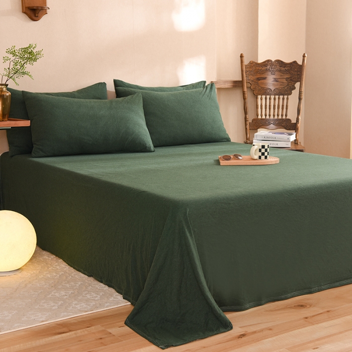 91家纺网 家纺一手货源 找家纺 （总）甜之梦 2025新款针织棉拼色单床单(任何尺寸都可以定制)