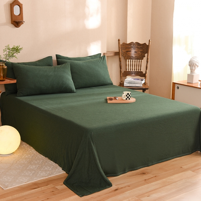 91家纺网 家纺一手货源 找家纺 （总）甜之梦 2025新款针织棉拼色单床单(任何尺寸都可以定制)