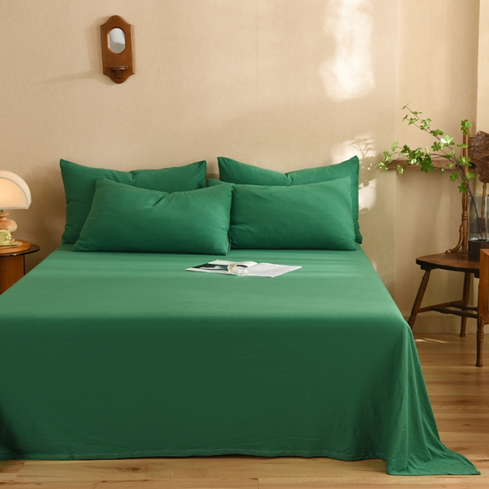 91家纺网 家纺一手货源 找家纺 甜之梦 2025新款针织棉拼色单床单(任何尺寸都可以定制) 草绿