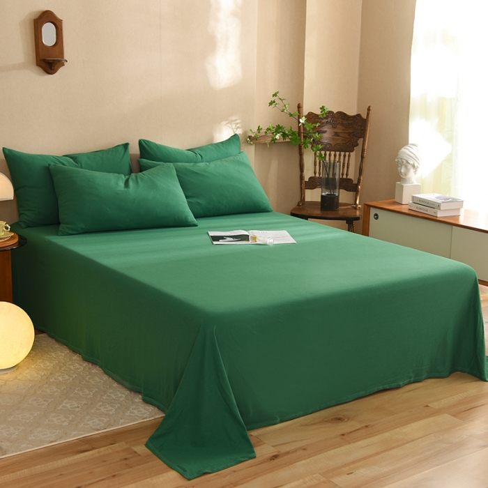 91家纺网 家纺一手货源 找家纺 甜之梦 2025新款针织棉拼色单床单(任何尺寸都可以定制) 草绿