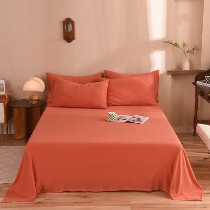 甜之梦 2025新款针织棉拼色单床单(任何尺寸都可以定制) 棕红