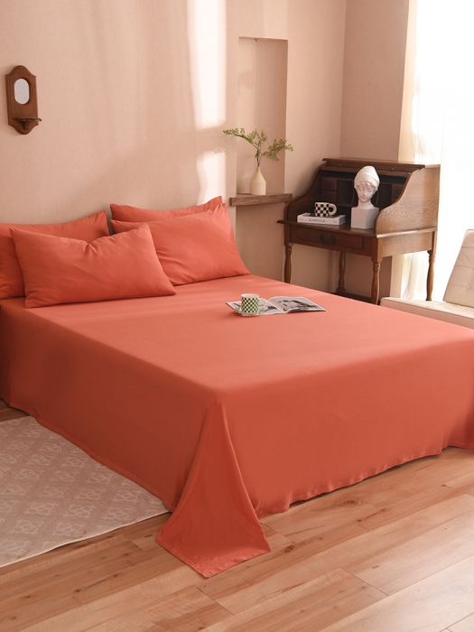 91家纺网 家纺一手货源 找家纺 甜之梦 2025新款针织棉拼色单床单(任何尺寸都可以定制) 棕红